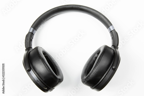 Wireless headphones close-up on a white background