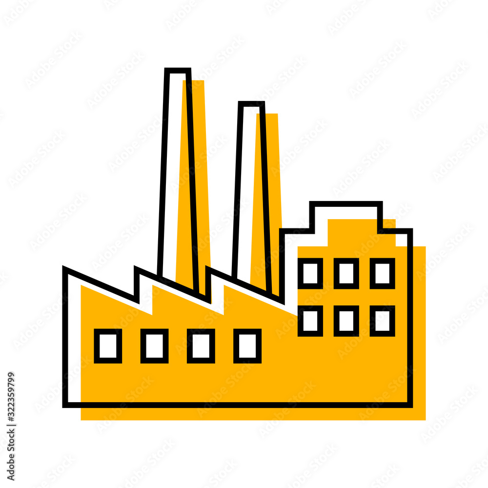 Obraz premium Factory vector icon on white background