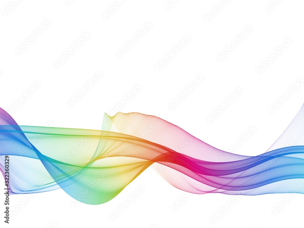 Elegance of colorful fractal waves isolated on white Elegance of colorful fractal waves isolated on white