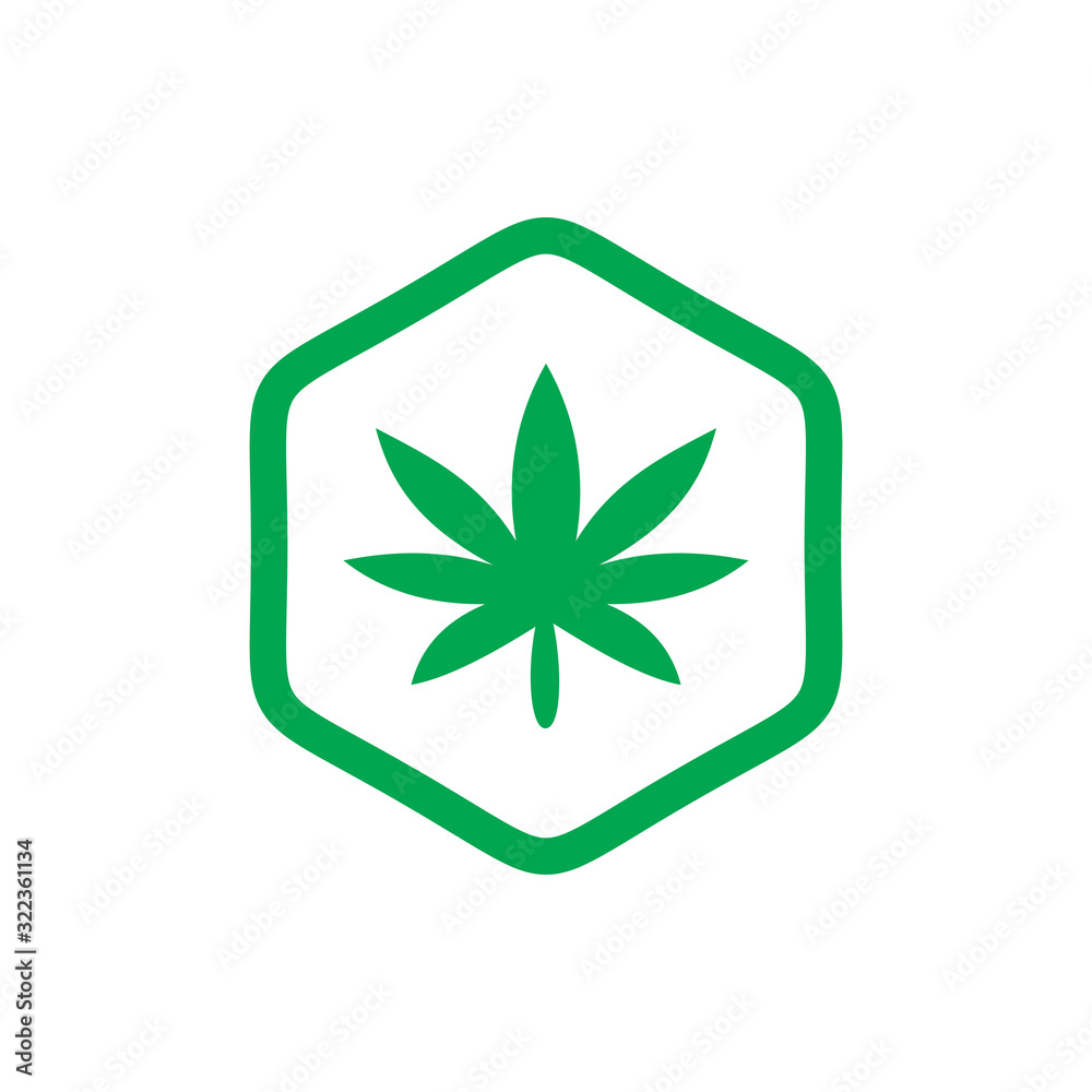 nature green leaf marijuana weed hexagon logo design nature green leaf marijuana weed hexagon logo design