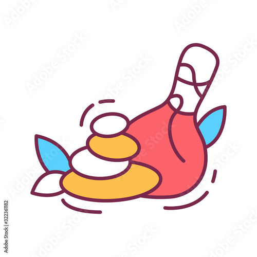 Thai massage color line icon. Type of massage. Includes deep-pressure point work to stimulate the sen. Pictogram for web page, mobile app, promo. UI UX GUI design element. Editable stroke.