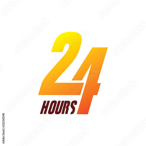 24 hours bright color logo design