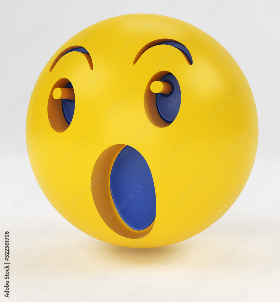Fototapeta premium Emojis, smiley design for mobile phone. 3d emotion concept. 3d rendering