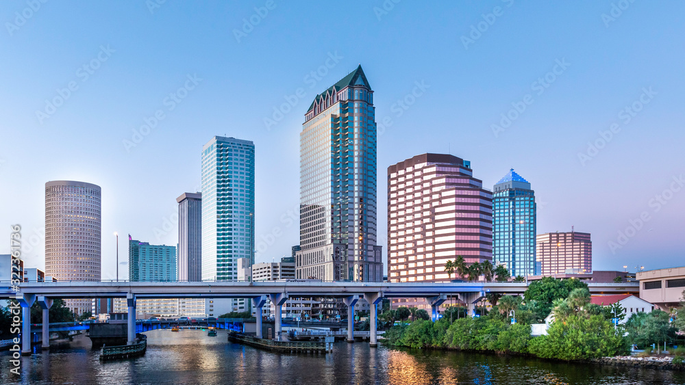 Tampa Bay City Skyline Beautiful