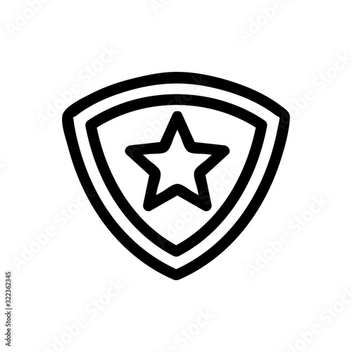 Super Hero Shield Icon Vector. Thin line sign. Isolated contour symbol illustration