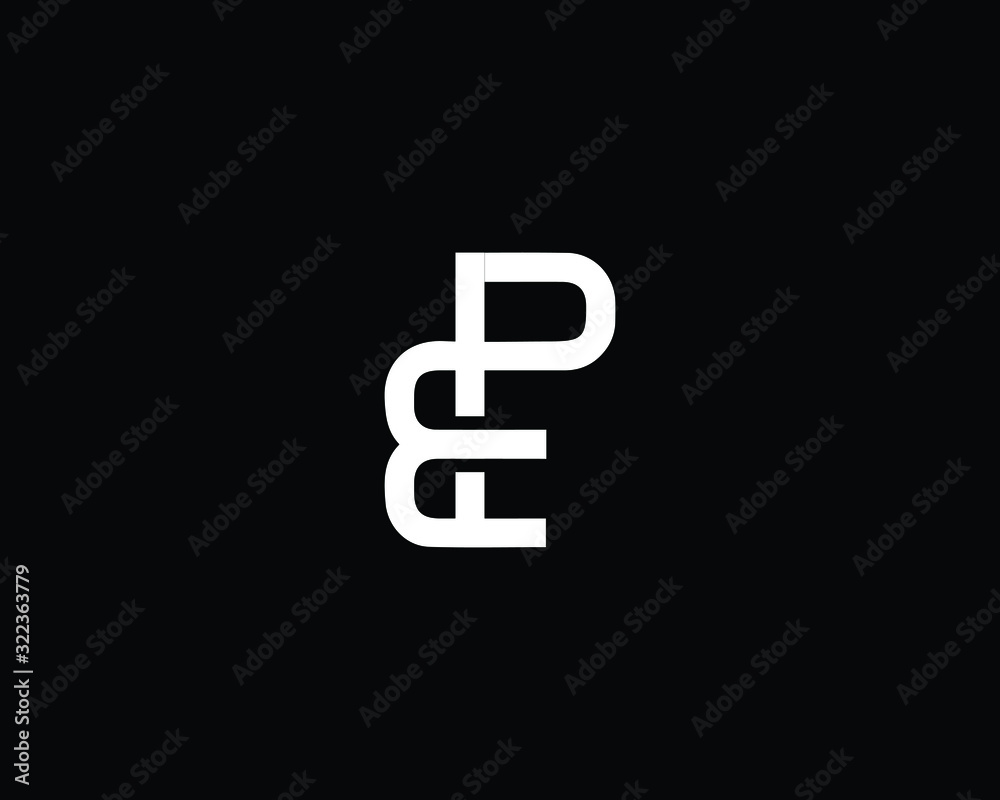 Creative and Minimalist Letter EP PE Logo Design Icon, Editable in Vector Format in Black and White Color