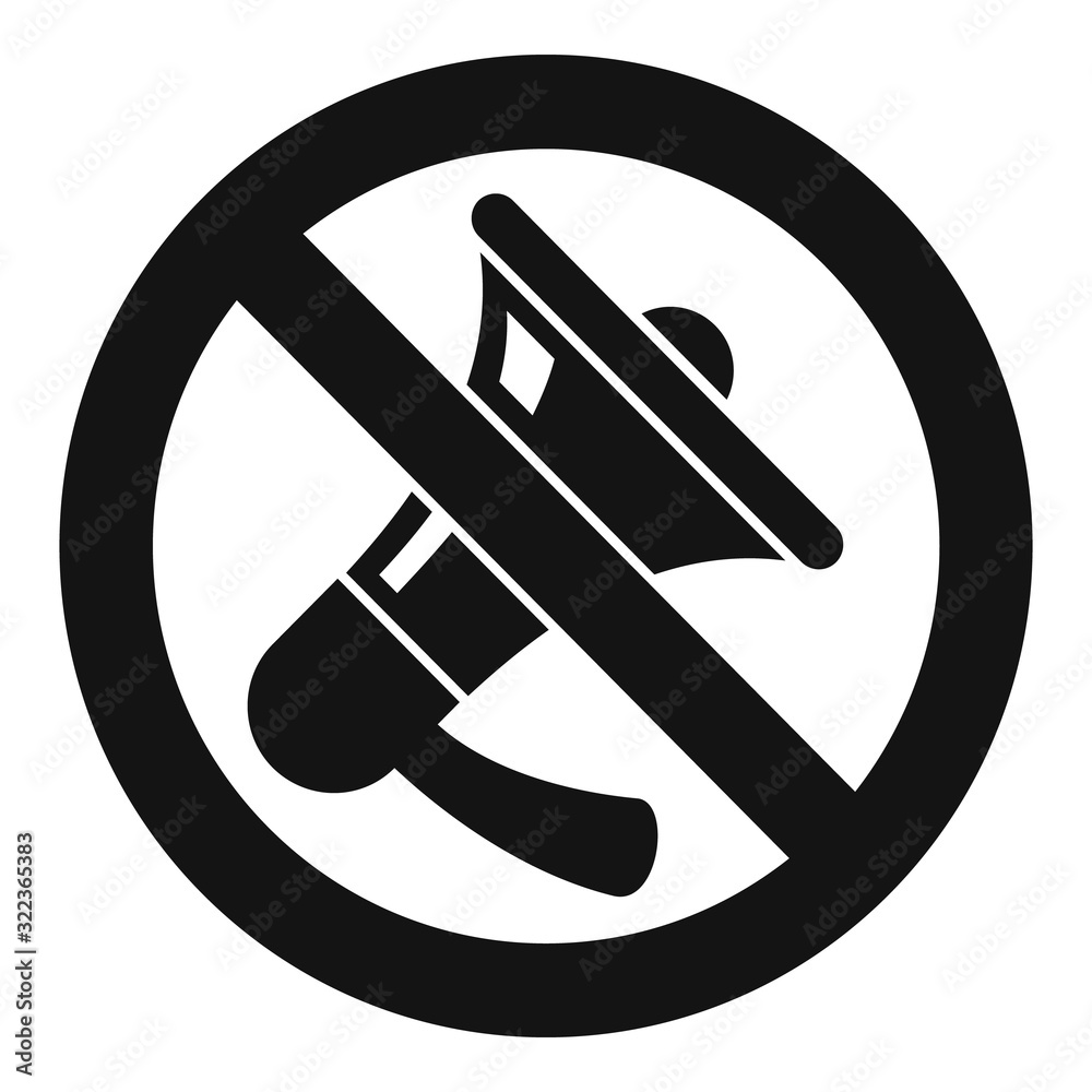 No megaphone icon. Simple illustration of no megaphone vector icon for web design isolated on white background No megaphone icon. Simple illustration of no megaphone vector icon for web design isolated on white background