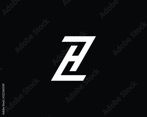 Free Download Creative and Minimalist Letter ZH HZ  Logo Design Icon, Editable in Vector Format in Black and White Color - GFXLoad