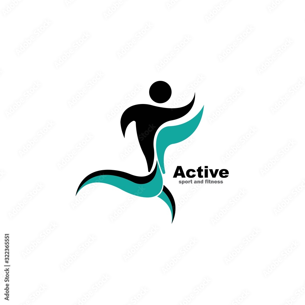 Sport Fitness Winner Champion Man Logo design vector template. Active workout concept Logotype icon Sport Fitness Winner Champion Man Logo design vector template. Active workout concept Logotype icon