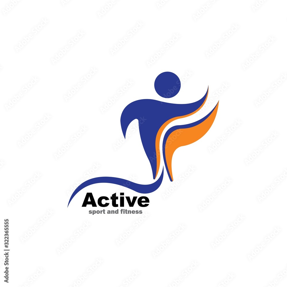 Sport Fitness Winner Champion Man Logo design vector template. Active workout concept Logotype icon Sport Fitness Winner Champion Man Logo design vector template. Active workout concept Logotype icon