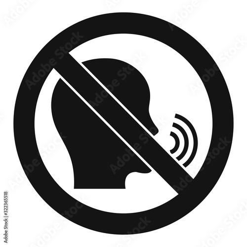 No speaking icon. Simple illustration of no speaking vector icon for web design isolated on white background