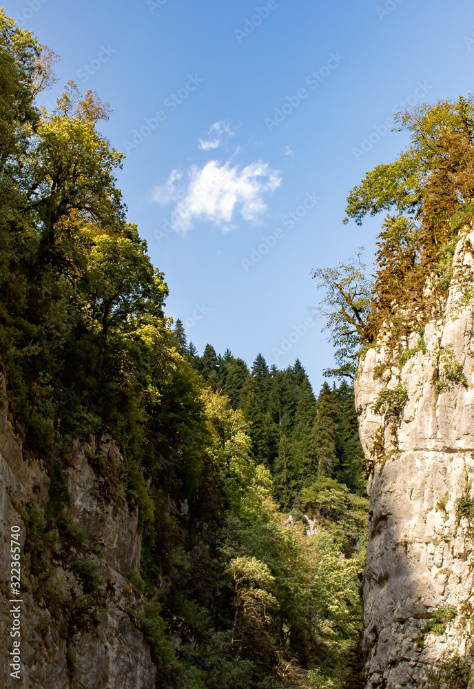 Witch Gorge in the mountains of Abkhazia fulfilling desires