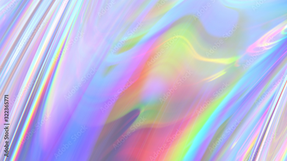 Fototapeta premium Transparent Rainbow Plastic or Glass. Holographic Rainbow foil