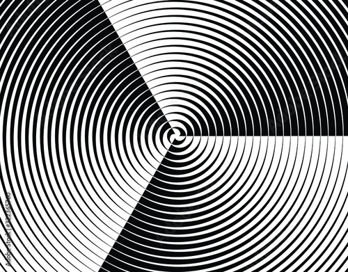 Fototapeta Naklejka Na Ścianę i Meble -  Abstract 3d background with optical illusion wave. Black and white horizontal lines with wavy distortion effect for prints, web pages, template, posters, monochrome backgrounds and pattern