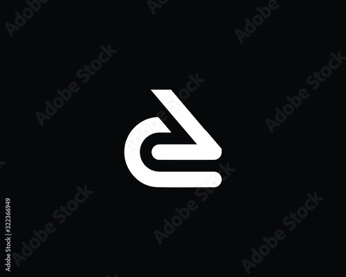 Creative and Minimalist Letter CL DL Logo Design Icon, Editable in Vector Format in Black and White Color