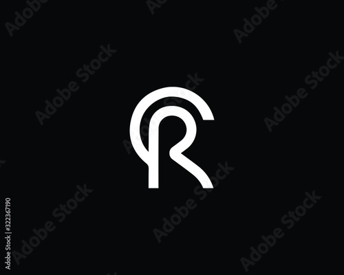Creative and Minimalist Letter CR Logo Design Icon, Editable in Vector Format in Black and White Color