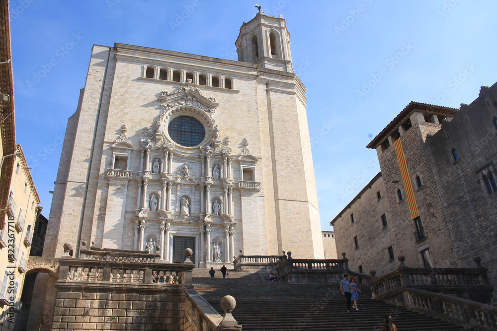 Cathedral of Saint Mary in the gorgeous city of Girona, Catalonia, Spain.