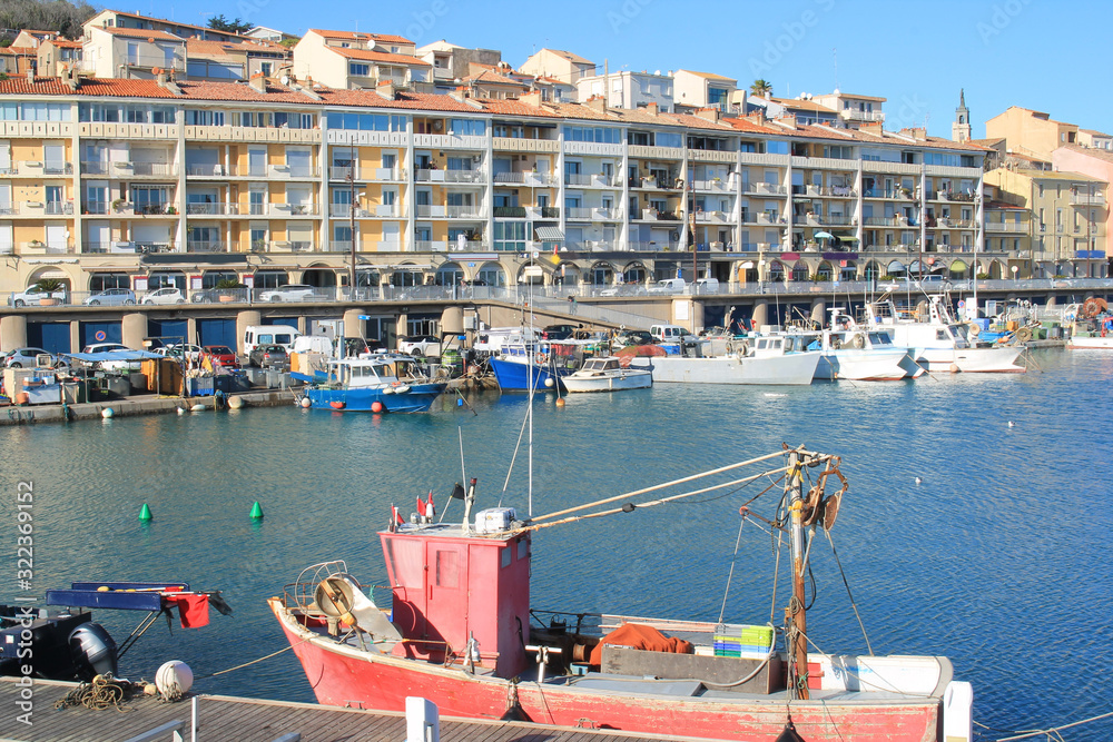 Fishing port of Sete, the Venice of Languedoc and the singular island in the Mediterranean sea, Herault, Occitanie, France