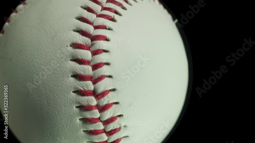 Baseball. Ball games and sport. Individual baseballs spinning and tracking forwards towards the camera. Baseball close up.
