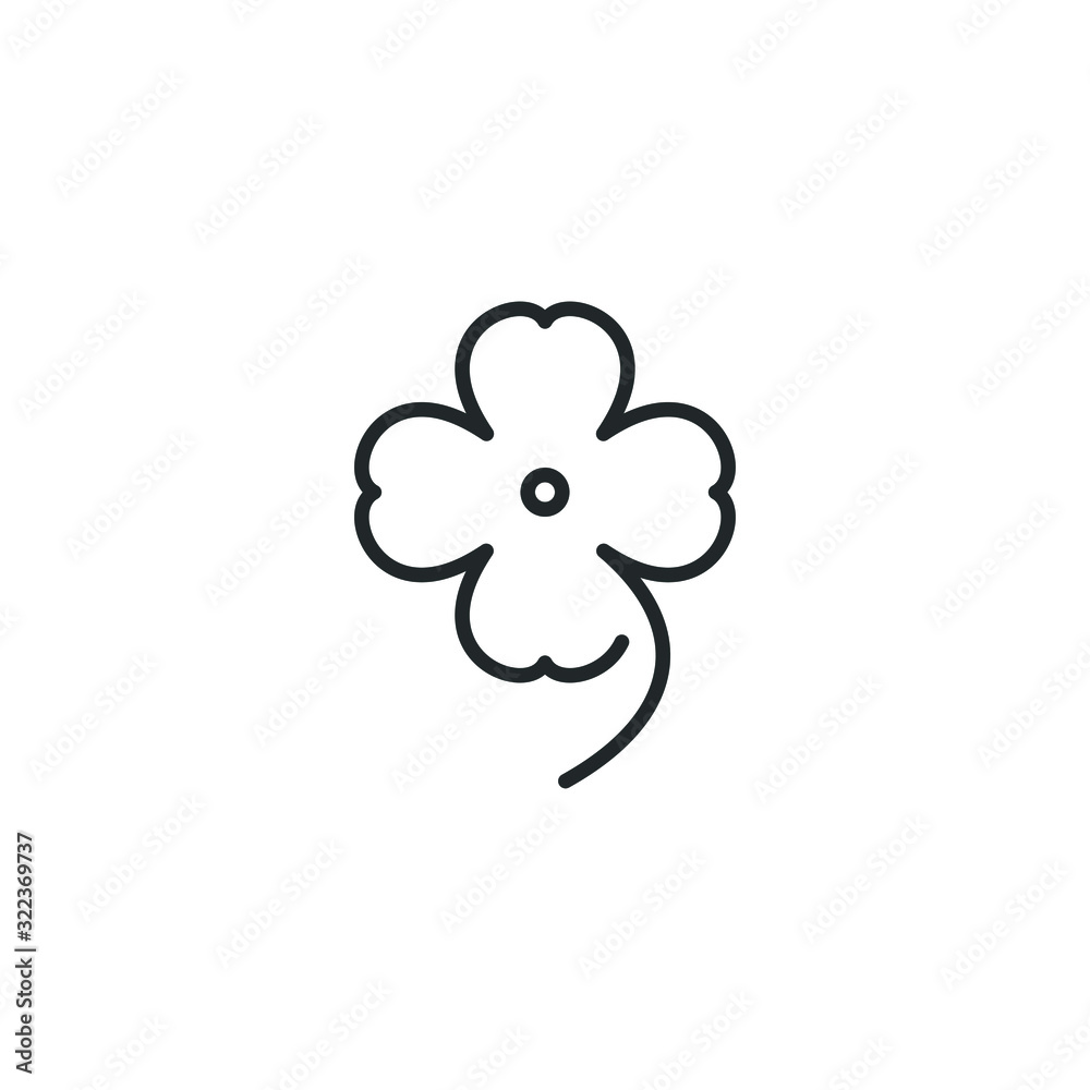 Four leaf clover icon template color editable. leaf clover symbol logo vector sign isolated on white background illustration for graphic and web design.