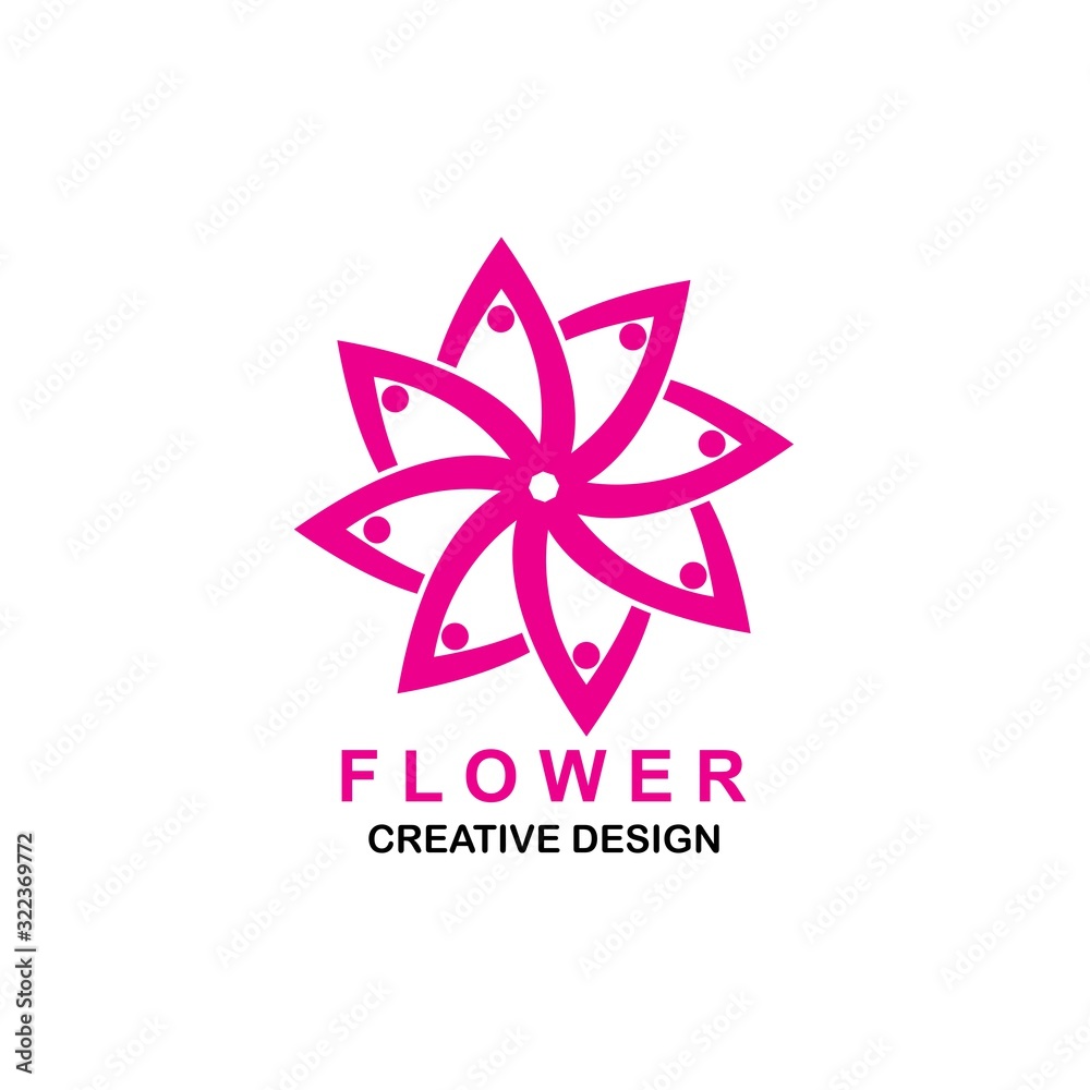 Beauty flowers icon logo design Template Vector