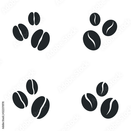 Coffee Bean icon template color editable. Caffeine icons. Coffee Beans symbol logo vector sign isolated on white background illustration for graphic and web design.