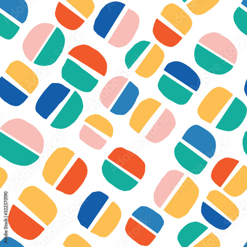 Seamless Abstract Shape Circle pattern. Stylish repeating texture. Repeating circles. colorful. Modern. Simple.
