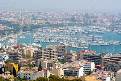 View of the port of Palma de Mallorca on the island of Majorca. Balearic Islands  Spain