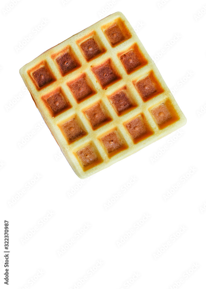 Belgian or Viennese waffles (delicious sweet dish, dessert snack) menu concept. background. top view. copy space