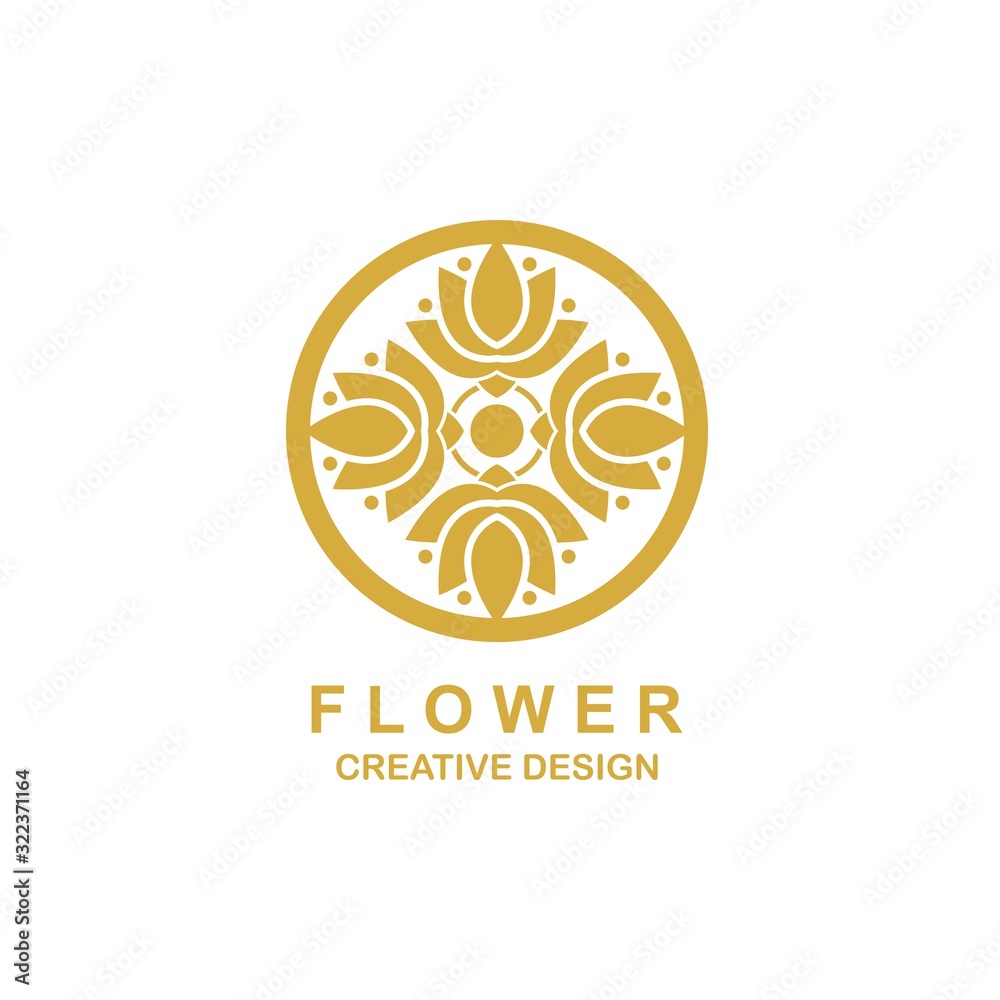 Fototapeta premium Creative Flower Concept Logo Design Template