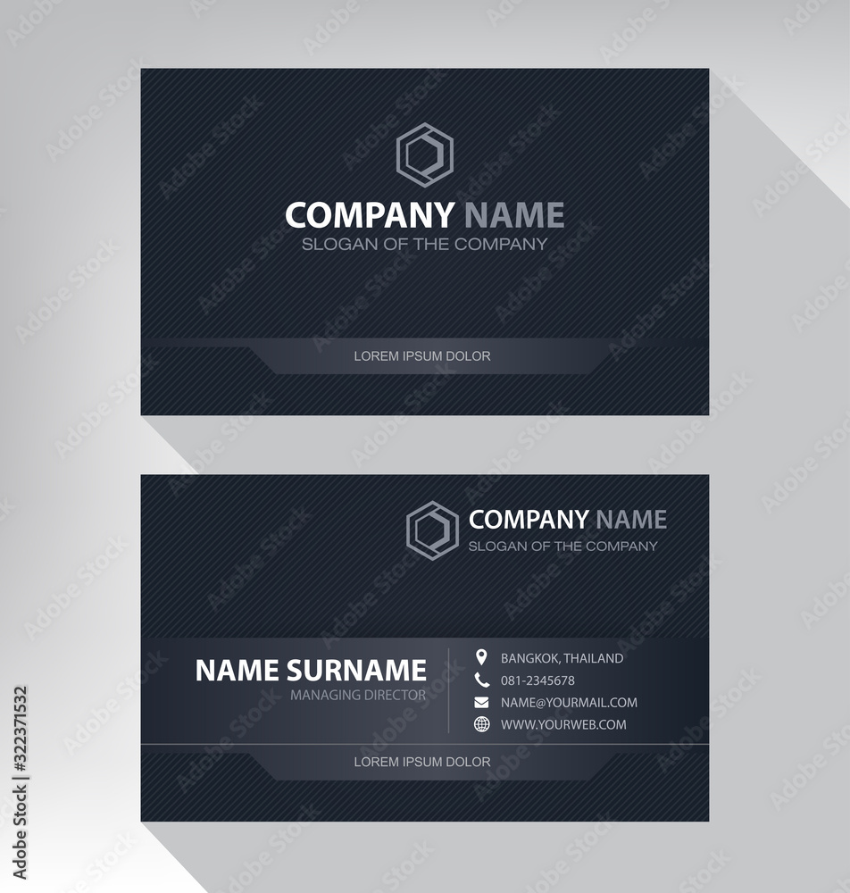 Business card in modern style black gray white