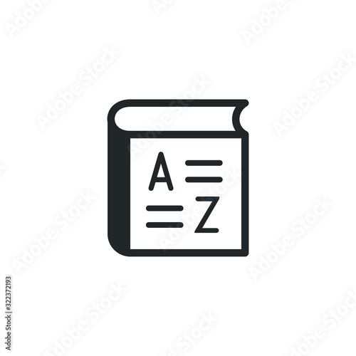 Vocabulary icon template color editable. Book glossary symbol logo vector sign isolated on white background illustration for graphic and web design.