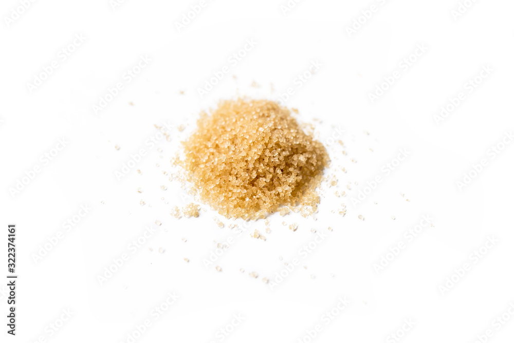 Close-up of a heap of organic raw brown organic sugar isolated on white background
Close-up of a heap of organic raw brown organic sugar isolated on white background