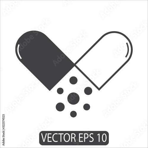 Pills, Capsule Icon, Vector Template