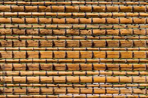 texture of yellow wicker straw for background