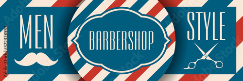 Barber vintage background. Barbershop horizontal banner.