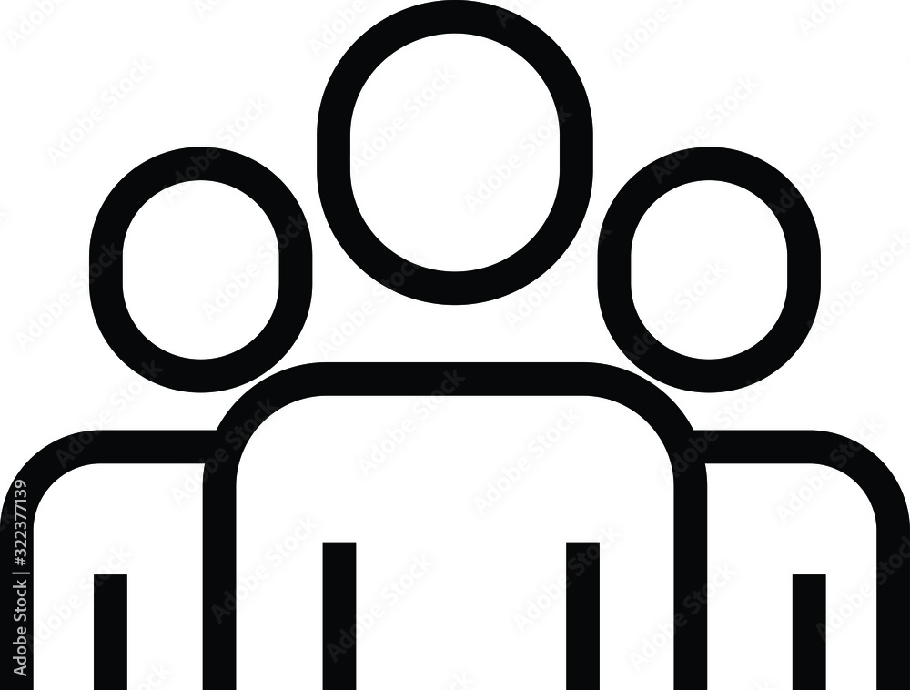 team icon, vector line illustration team icon, vector line illustration