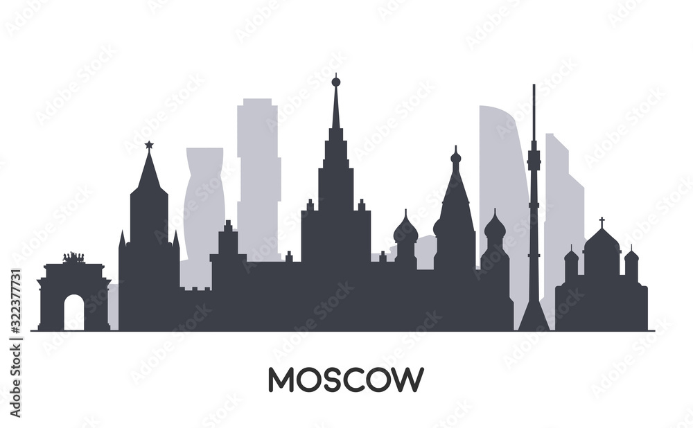 Panorama of Moscow flat style illustration.