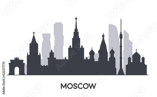 Panorama of Moscow flat style illustration.