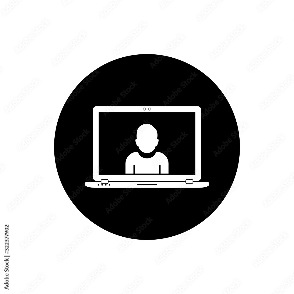 Computer User Icon. Rounded Button style vector EPS. Computer User Icon. Rounded Button style vector EPS.