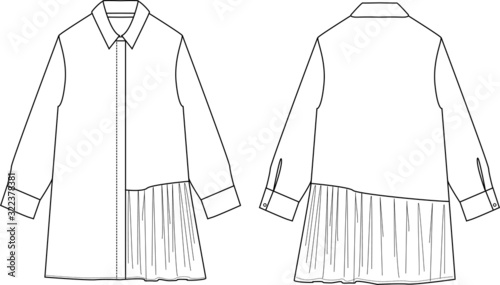 Flat Fashion Sketches: Dress Template