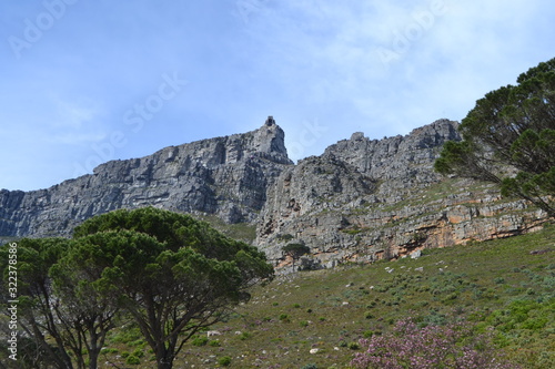 View from below Table Mountain in Cape Town.