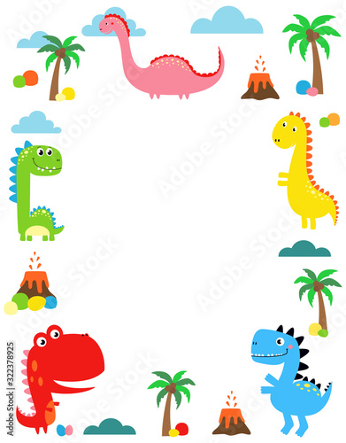 animal frame with dinosaurs