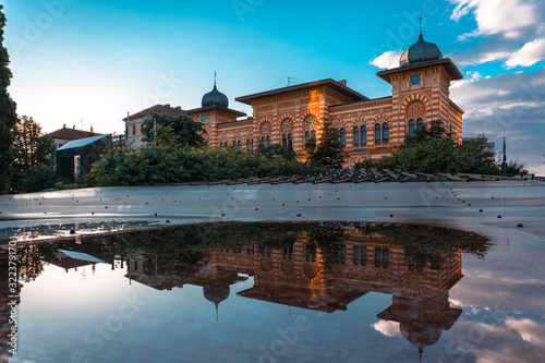 City scape with a mirror effect , Brcko, Bosnia and Herzegovina