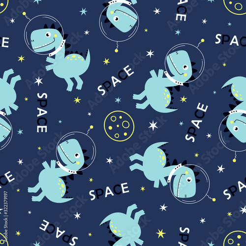 space dinosaur pattern