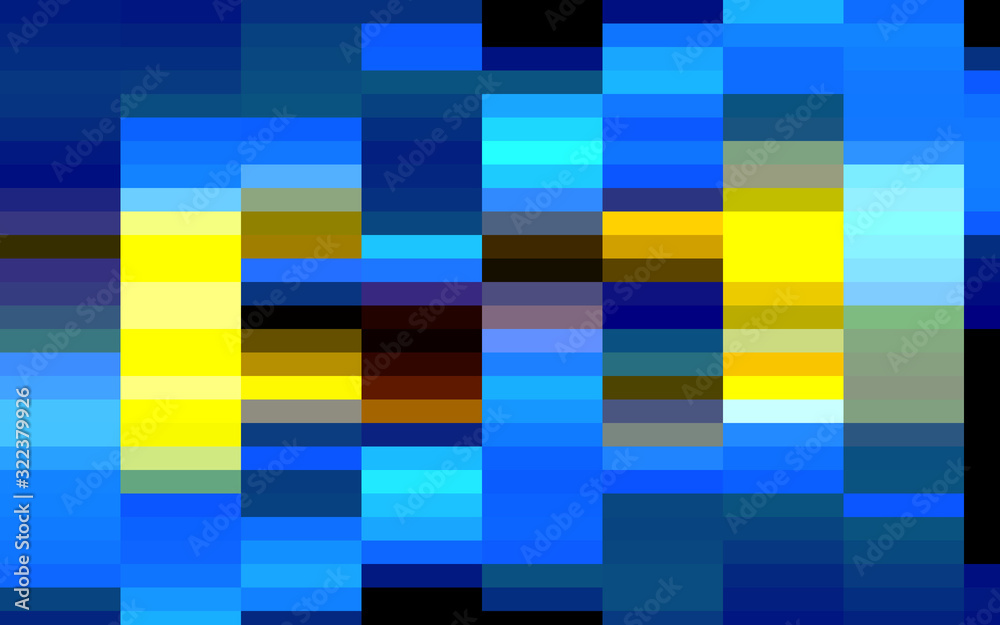 Blue yellow bstract background with colorful squares