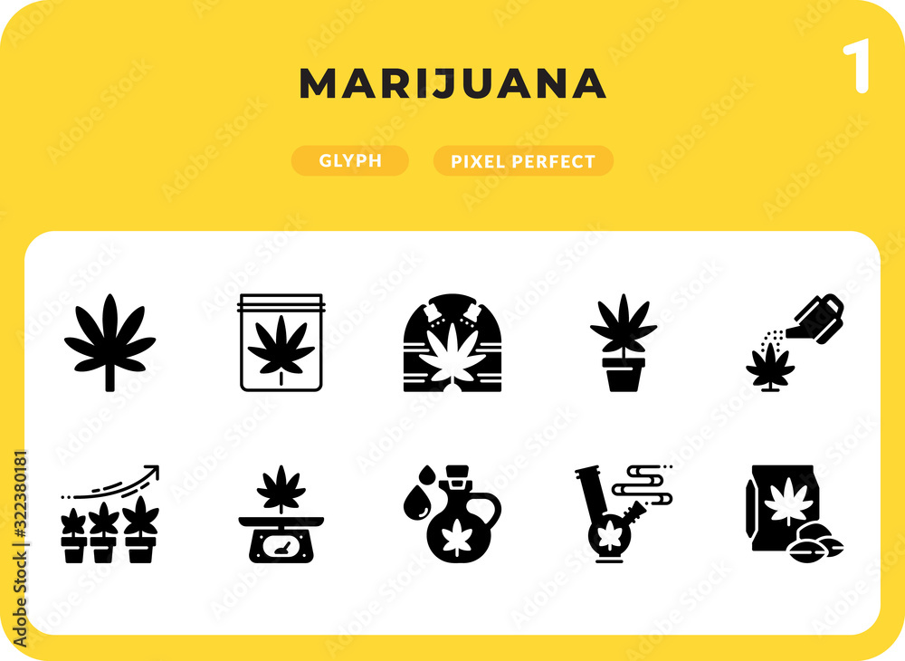 Marijuana Glyph Icons Pack for UI. Pixel perfect thin line vector icon set for web design and website application. Marijuana Glyph Icons Pack for UI. Pixel perfect thin line vector icon set for web design and website application.