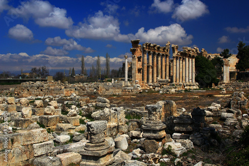 Ruins, unique architecture, carving of the ancient city of Baalbek. Lebanon. photo