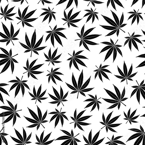 Cannabis Leaf Seamless Pattern