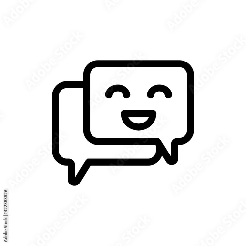 Chat bot icon vector. Thin line sign. Isolated contour symbol illustration